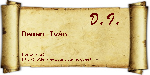 Deman Iván névjegykártya